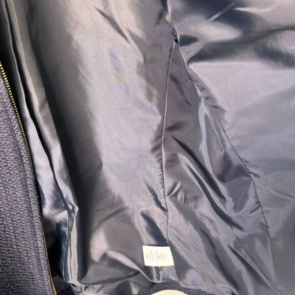 Talbots Cropped Zippered Collarless Blazer Navy - Picture 9 of 11